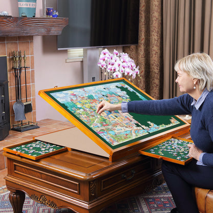 Tilted Jigsaw Puzzle Board - 1500 Pieces - Plastic Cover