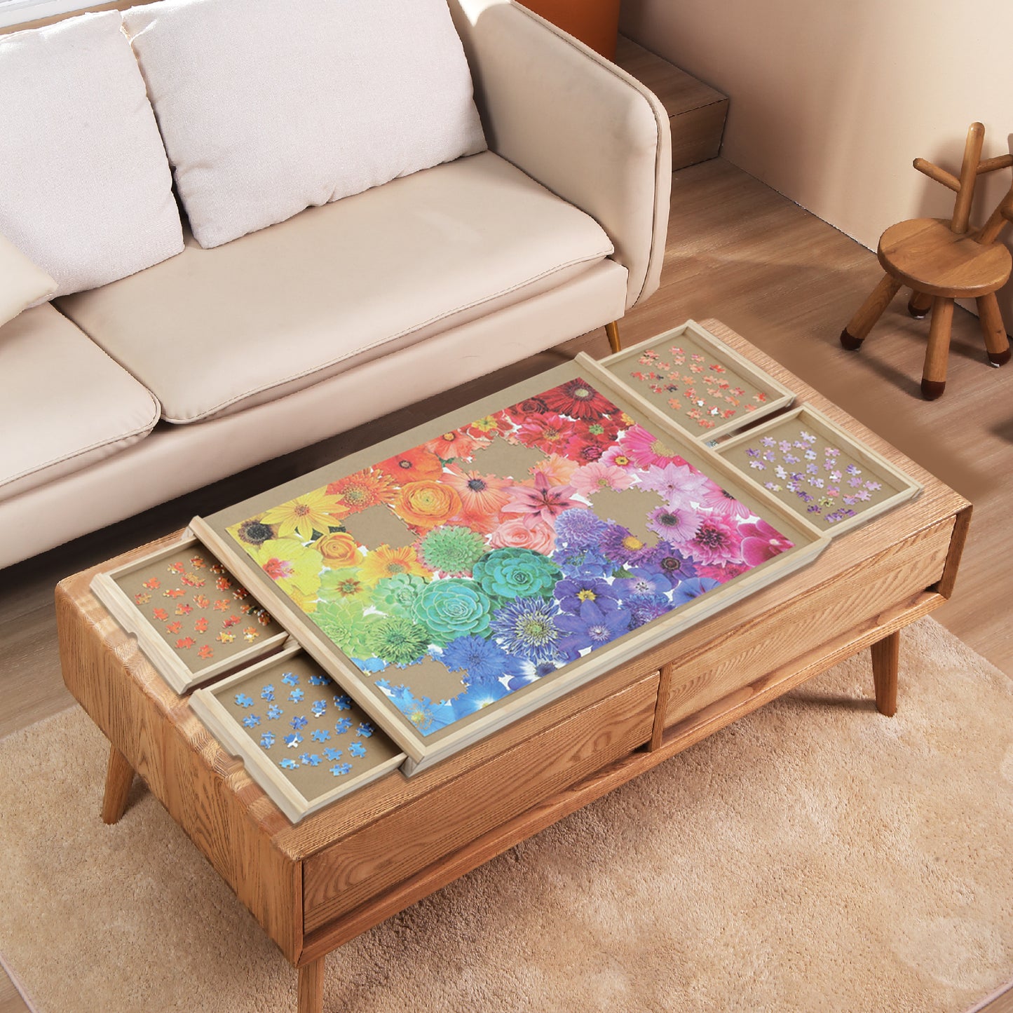 Classic Jigsaw Puzzle Board with Drawer- 1000 Pieces