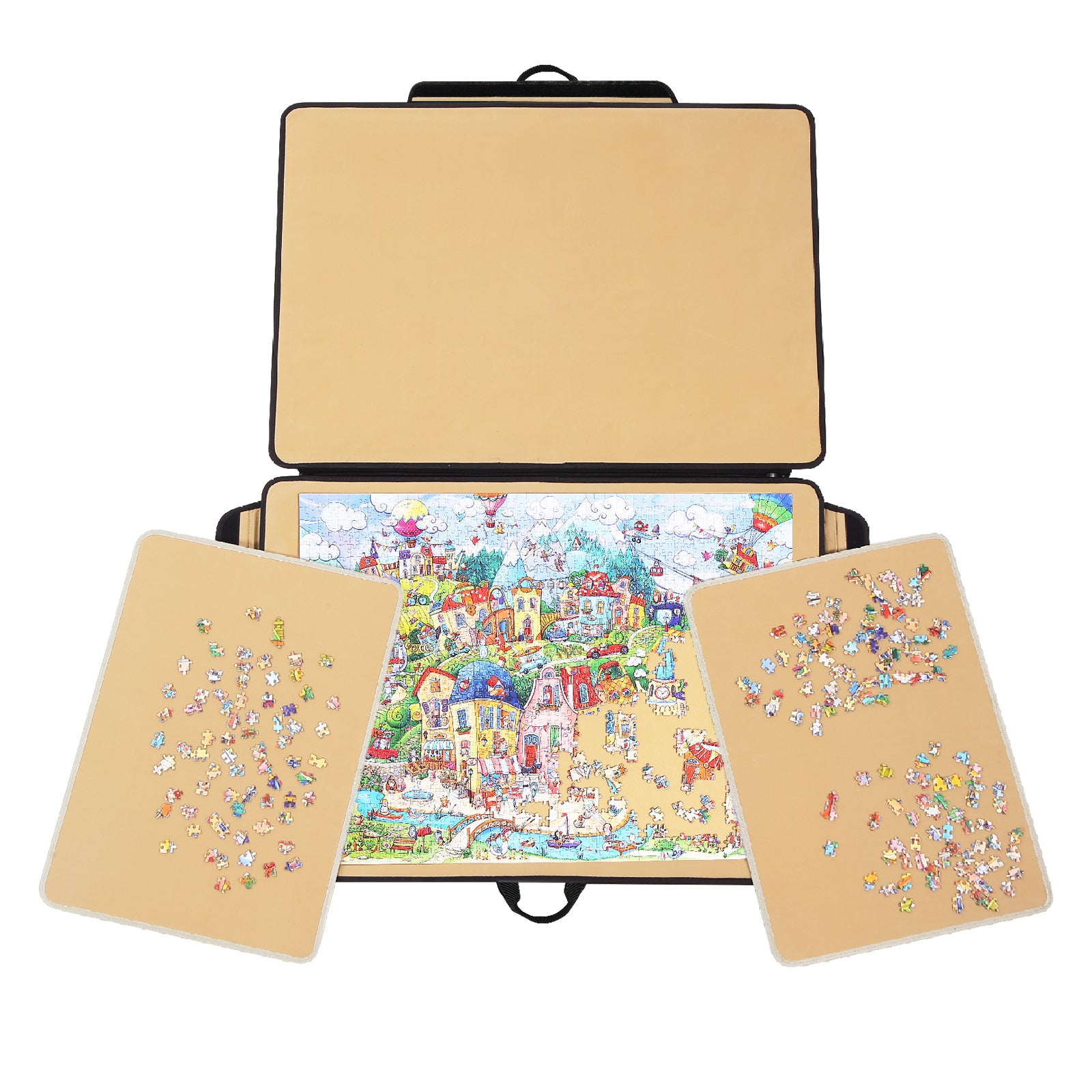 Portable Jigsaw Puzzle Board with Six Sorting Trays