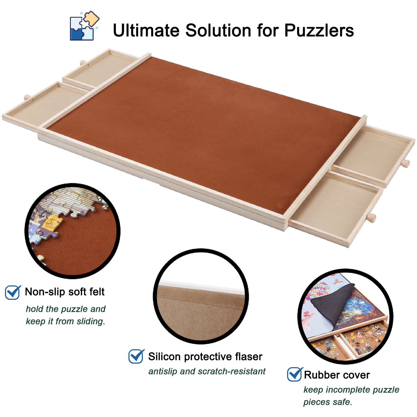 Tilted Jigsaw Puzzle Board - 1000 Pieces - Rubber Cover
