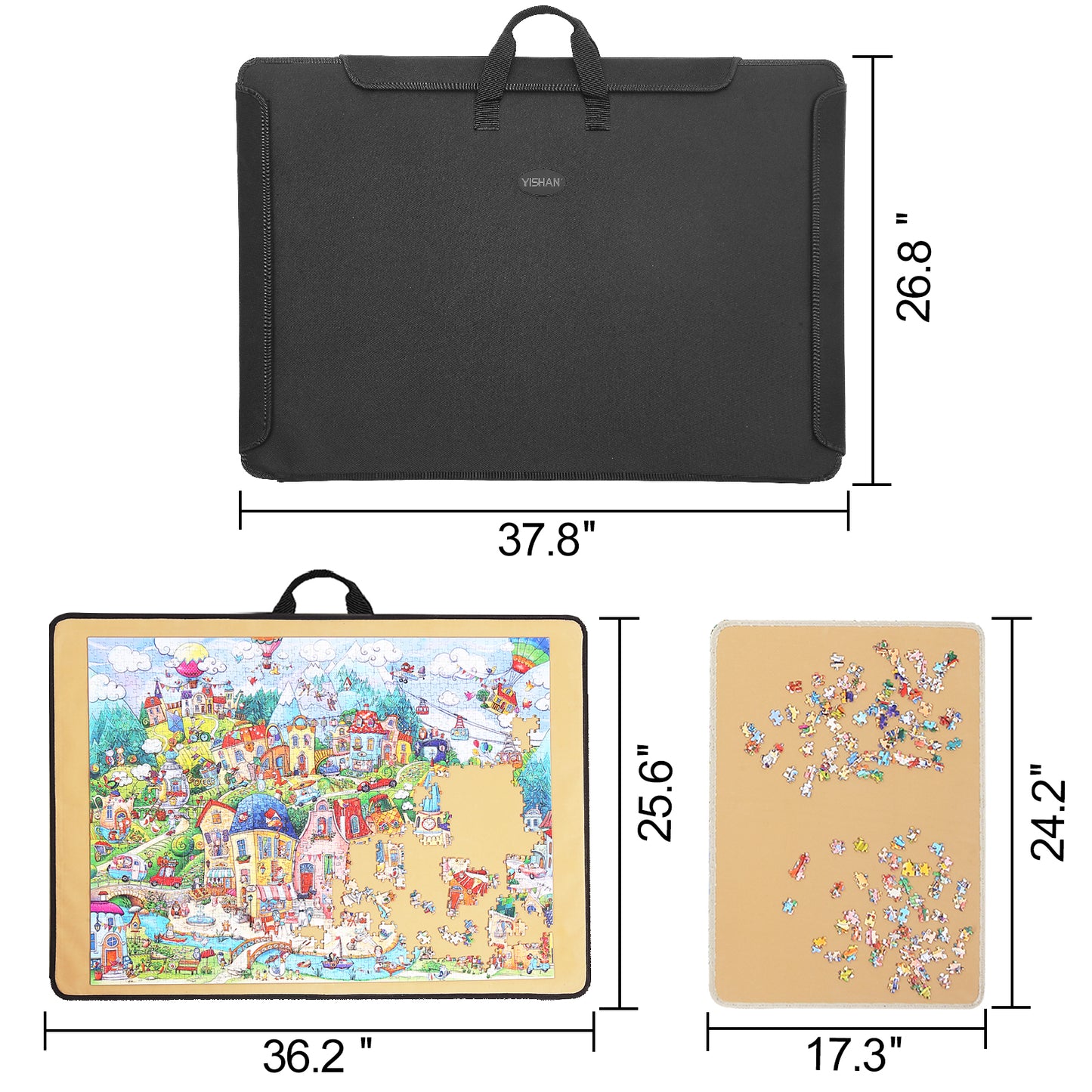 Portable Jigsaw Puzzle Board with Sorting Trays- 1500 Pieces - Fabric