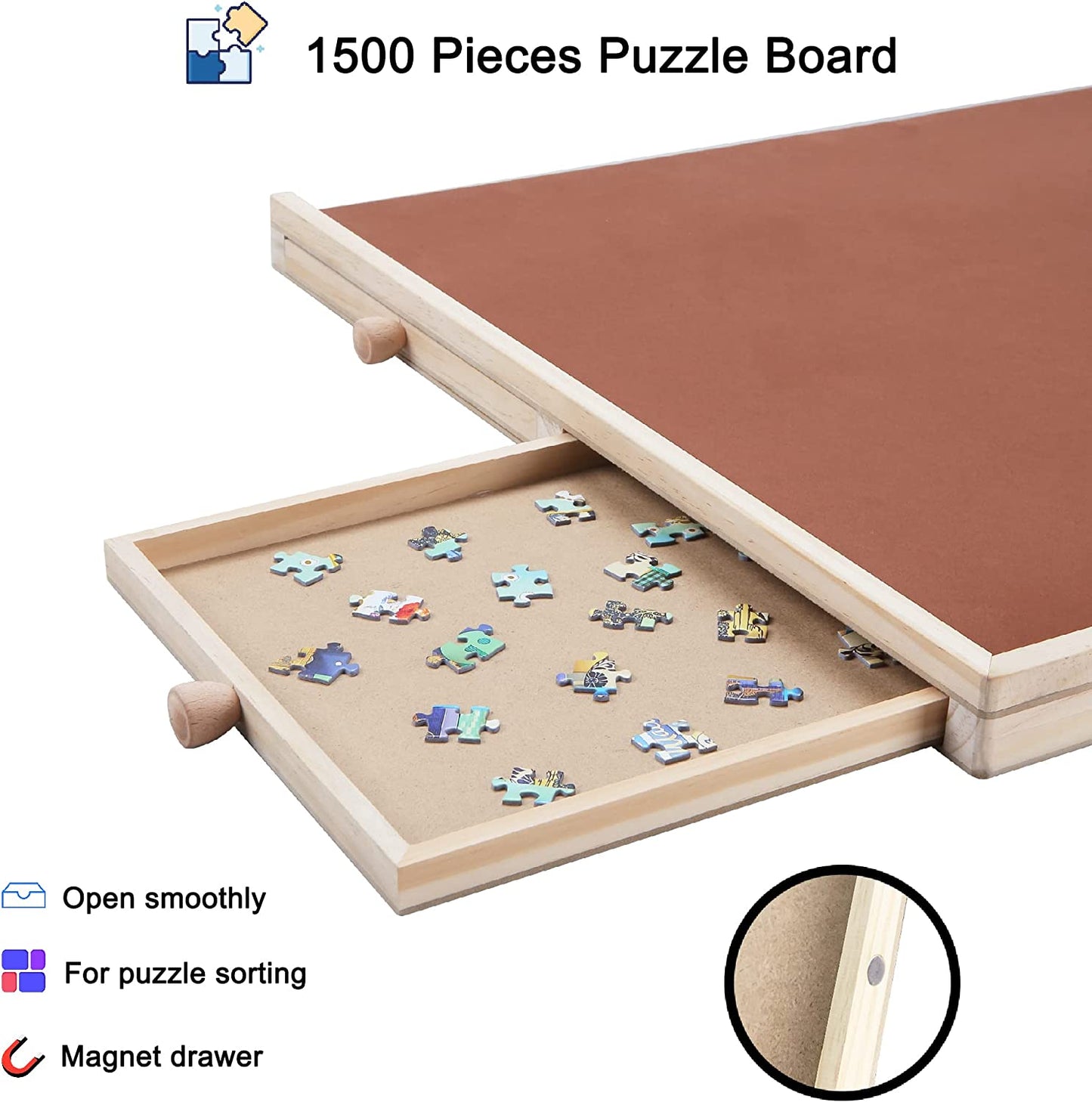 Tilted Jigsaw Puzzle Board - 1000 Pieces - Plastic Cover